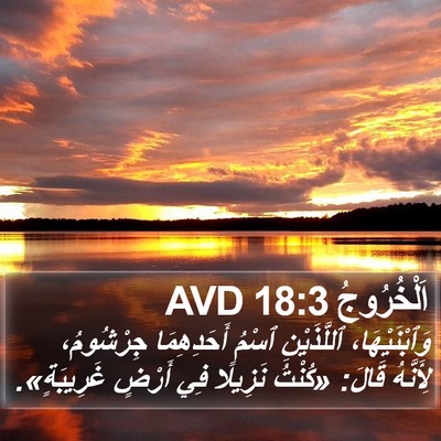 اَلْخُرُوجُ 18:3 AVD Bible Verse Image