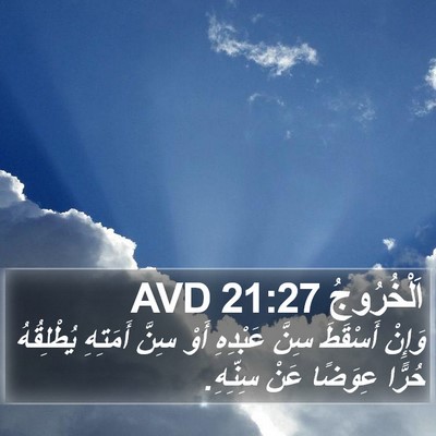 اَلْخُرُوجُ 21:27 AVD Bible Verse Image