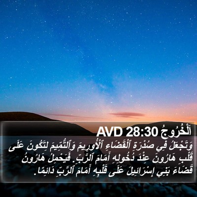 اَلْخُرُوجُ 28:30 AVD Bible Verse Image