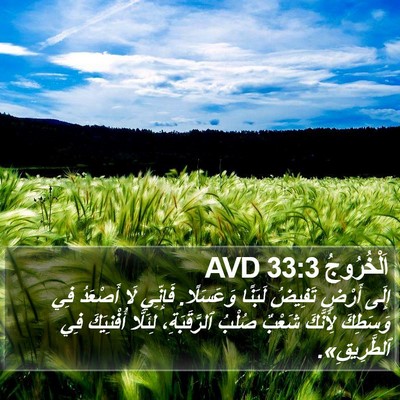 اَلْخُرُوجُ 33:3 AVD Bible Verse Image