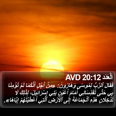اَلْعَدَد 20:12 AVD Bible Verse Image
