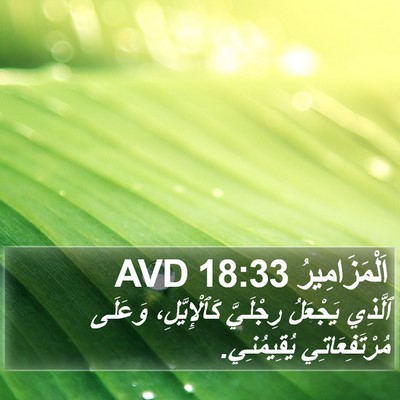 اَلْمَزَامِيرُ 18:33 AVD Bible Verse Image
