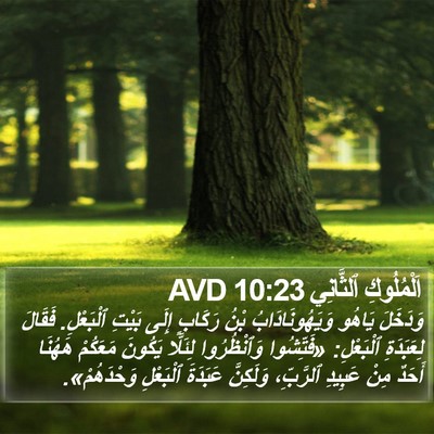اَلْمُلُوكِ ٱلثَّانِي 10:23 AVD Bible Verse Image