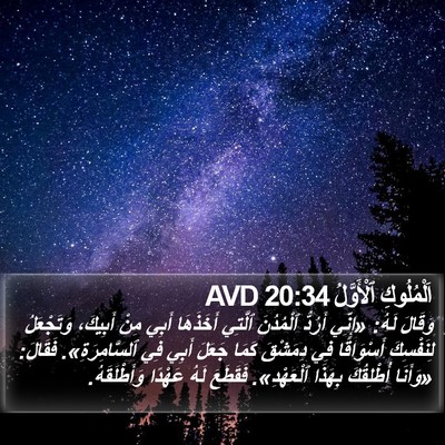 اَلْمُلُوكِ ٱلْأَوَّلُ 20:34 AVD Bible Verse Image