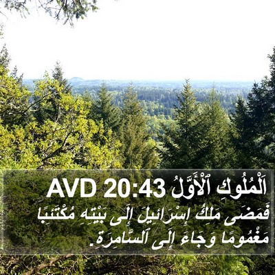 اَلْمُلُوكِ ٱلْأَوَّلُ 20:43 AVD Bible Verse Image