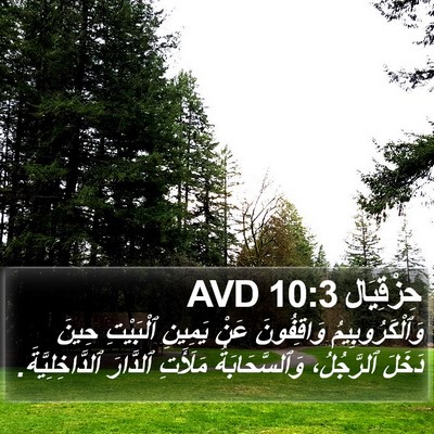 حِزْقِيَال 10:3 AVD Bible Verse Image