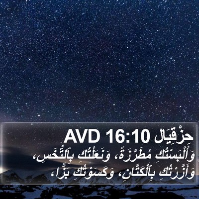 حِزْقِيَال 16:10 AVD Bible Verse Image