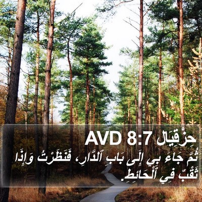 حِزْقِيَال 8:7 AVD Bible Verse Image
