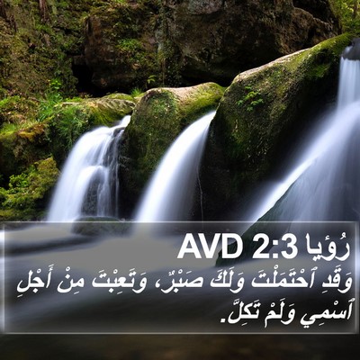 رُؤيا 2:3 AVD Bible Verse Image