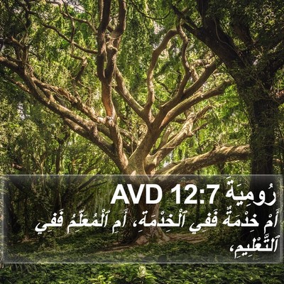رُومِيَةَ 12:7 AVD Bible Verse Image