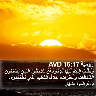 رُومِيَةَ 16:17 AVD Bible Verse Image