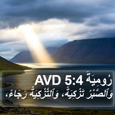 رُومِيَةَ 5:4 AVD Bible Verse Image