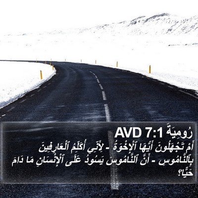 رُومِيَةَ 7:1 AVD Bible Verse Image