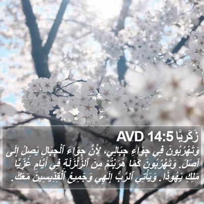 زَكَريَّا 14:5 AVD Bible Verse Image