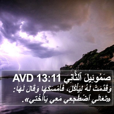 صَمُوئِيلَ ٱلثَّانِي 13:11 AVD Bible Verse Image