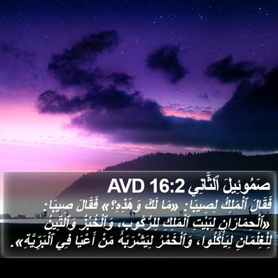 صَمُوئِيلَ ٱلثَّانِي 16:2 AVD Bible Verse Image
