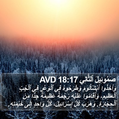 صَمُوئِيلَ ٱلثَّانِي 18:17 AVD Bible Verse Image