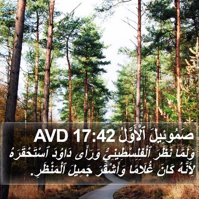 صَمُوئِيلَ ٱلْأَوَّلُ 17:42 AVD Bible Verse Image