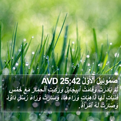 صَمُوئِيلَ ٱلْأَوَّلُ 25:42 AVD Bible Verse Image