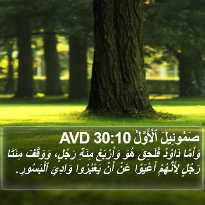 صَمُوئِيلَ ٱلْأَوَّلُ 30:10 AVD Bible Verse Image