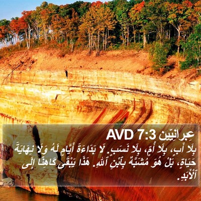 عِبرانِيّين 7:3 AVD Bible Verse Image
