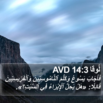 لُوقا 14:3 AVD Bible Verse Image