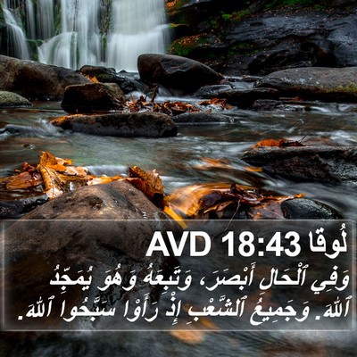 لُوقا 18:43 AVD Bible Verse Image