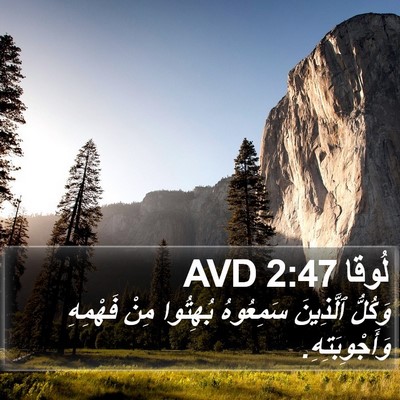 لُوقا 2:47 AVD Bible Verse Image