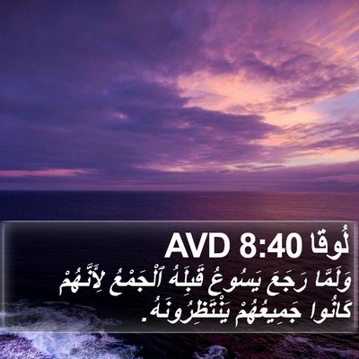لُوقا 8:40 AVD Bible Verse Image