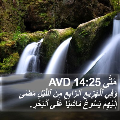 مَتَّى 14:25 AVD Bible Verse Image