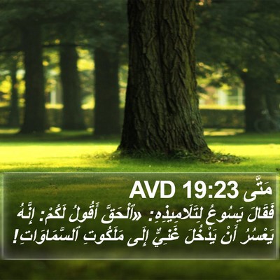 مَتَّى 19:23 AVD Bible Verse Image