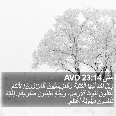 مَتَّى 23:14 AVD Bible Verse Image