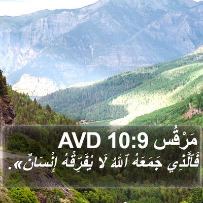 مَرْقُس 10:9 AVD Bible Verse Image