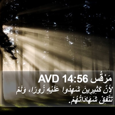 مَرْقُس 14:56 AVD Bible Verse Image