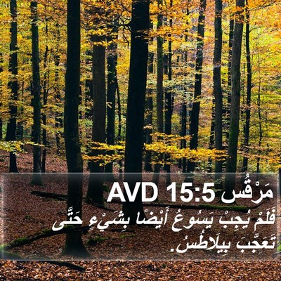 مَرْقُس 15:5 AVD Bible Verse Image