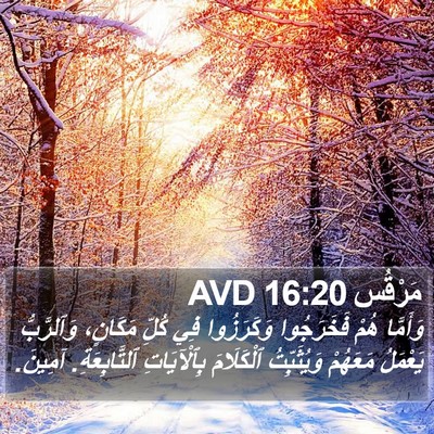 مَرْقُس 16:20 AVD Bible Verse Image