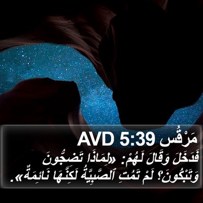 مَرْقُس 5:39 AVD Bible Verse Image