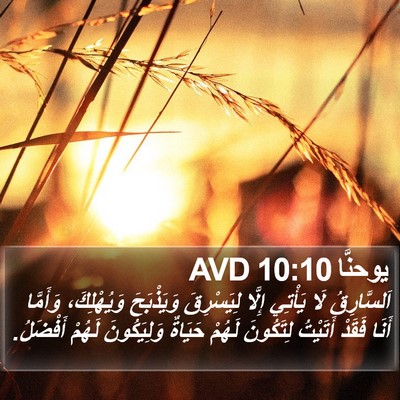 يوحنَّا 10:10 AVD Bible Verse Image