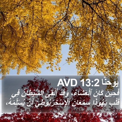 يوحنَّا 13:2 AVD Bible Verse Image