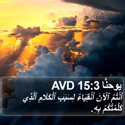 يوحنَّا 15:3 AVD Bible Verse Image