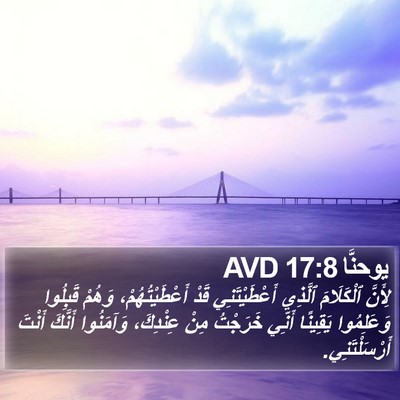 يوحنَّا 17:8 AVD Bible Verse Image