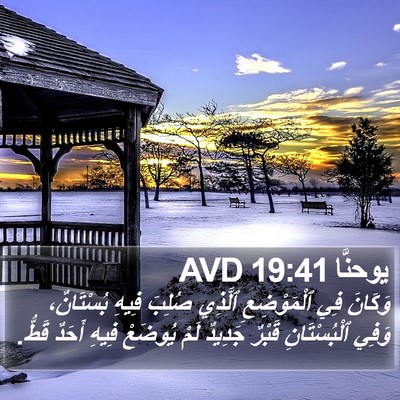 يوحنَّا 19:41 AVD Bible Verse Image