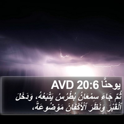 يوحنَّا 20:6 AVD Bible Verse Image