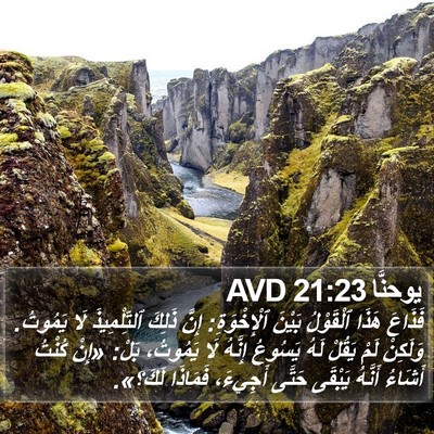 يوحنَّا 21:23 AVD Bible Verse Image