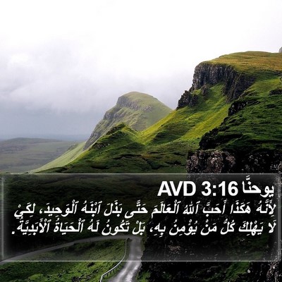 يوحنَّا 3:16 AVD Bible Verse Image