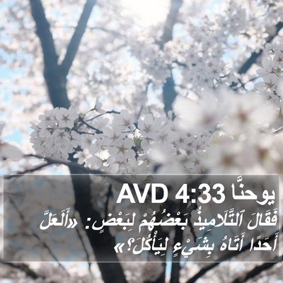 يوحنَّا 4:33 AVD Bible Verse Image
