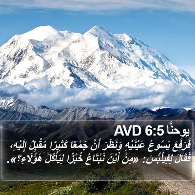 يوحنَّا 6:5 AVD Bible Verse Image