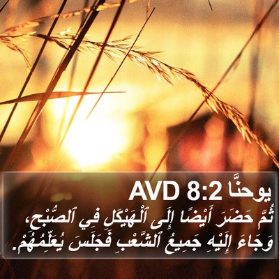 يوحنَّا 8:2 AVD Bible Verse Image