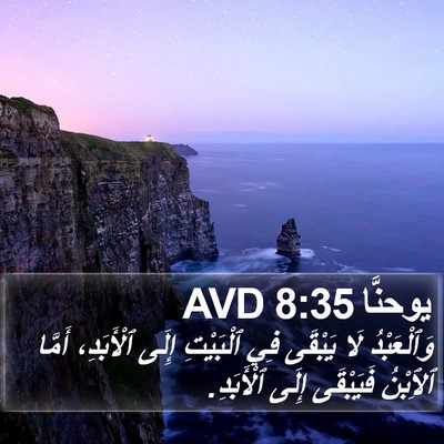 يوحنَّا 8:35 AVD Bible Verse Image