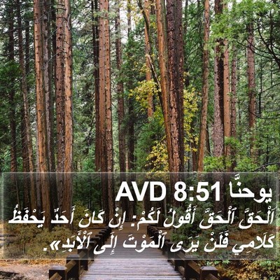 يوحنَّا 8:51 AVD Bible Verse Image